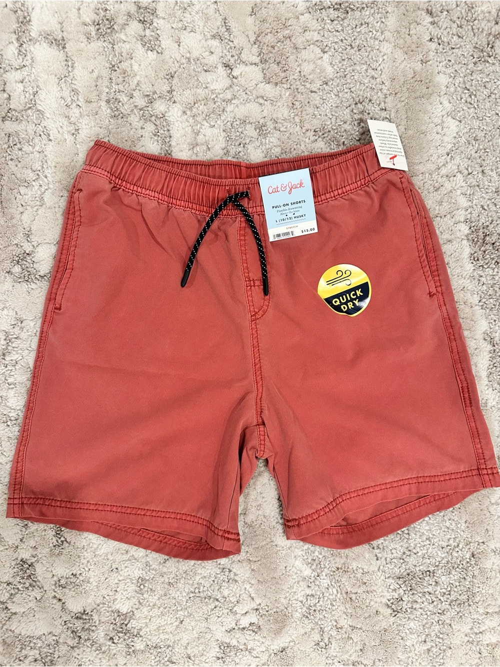 Boys' Pull-On Quick-Dry Large 10/12 Shorts